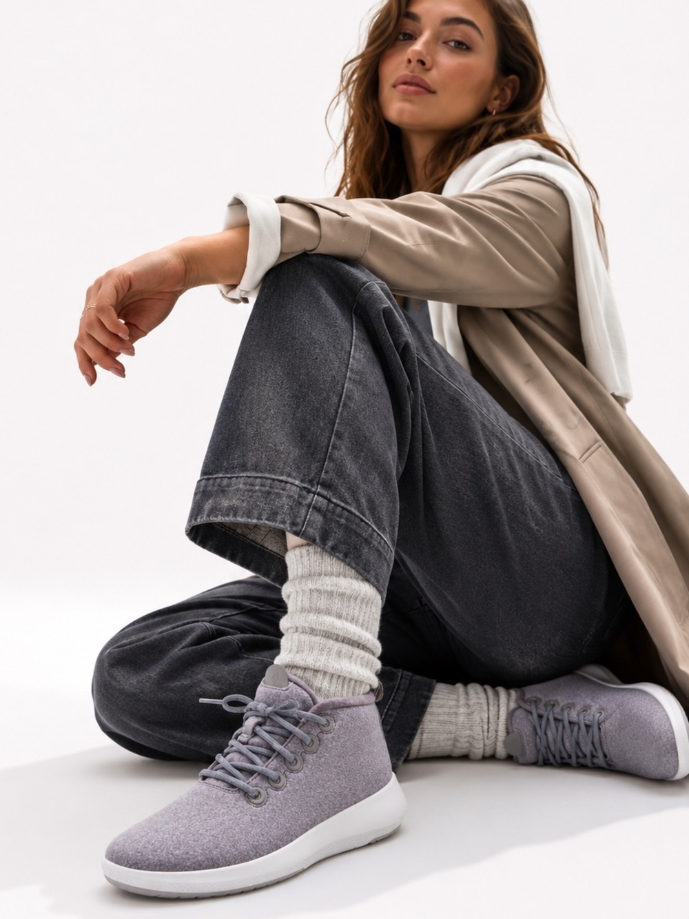 NWT Allbirds Wool Runner-Up Mizzle Gray High Top Sneakers Women’s 8